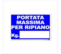 TLDSHOP® - Cartello Segnaletico in FOREX (spessore 5mm) - Dimensine 40x30cm - Segnaletica di sicurezza - Pezzi 1: (PORTATA MASSIMA PER RIPIANO)