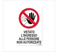 TLDSHOP® - Cartello Segnaletico in FOREX (spessore 5mm) - Dimensine 40x30cm - Segnaletica di sicurezza - Pezzi 1: (VIETATO L'ACCESSO AL PERSONALE NON AUTORIZZATO)