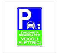 TLDSHOP® - Cartello Segnaletico in FOREX (spessore 5mm) - Dimensine 40x30cm - Segnaletica di sicurezza - Pezzi 1: (STAZIONE DI RICARICA PER VEICOLI ELETTRICI)