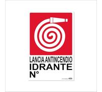 TLDSHOP® - Cartello Segnaletico in FOREX (spessore 5mm) - Dimensione 40x30cm - Segnaletica di sicurezza - Pezzi 1: (LANCIA ANTINCENDIO)