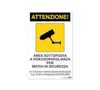TLDSHOP® - Cartello Segnaletico in FOREX (spessore 5mm) - Dimensione 40x30cm - Segnaletica di sicurezza - Pezzi 1: (AREA SOTTOPOSTA A VIDEOSORVEGLIANZA PER RAGIONI DI SICUREZZA 30X40)