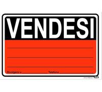 TLDSHOP® - Cartello Segnaletico - VENDESI (bicolore) - con RECAPITO e sfondo a tinta unita - 30x20cm - Pezzi 1 - Materiale: (PVC 0,8mm(FOGLIO))