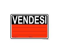 TLDSHOP® - Cartello Segnaletico - VENDESI (bicolore) - con RECAPITO e sfonto a tinta unita - 30x20cm - Pezzi 1 - Materiale: (PVC 5mm(FOREX))