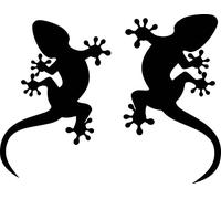 TLDSHOP® - Coppia Adesivi GEKO (altezza 8 e 9 cm) - Adesivi per decorazione - PVC Adesivo Resistente - Lavabile - pz. 1 (coppia) - Colore: (Tinta unica - NERO)