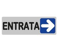 TLDSHOP® - Etichetta ADESIVA 15 x 5" ENTRATA con freccia direzionale dx " - Orizzontale - Contenuto confezione: 5