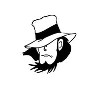 TLDSHOP® - Etichetta ADESIVA per AUTO e MOTO - Personaggi Manga e Anime serie LUPIN III - PVC Adesivo - Resistente per Esterno e Interno - Misura 10cm - Personaggio: (Daisuke Jigen)