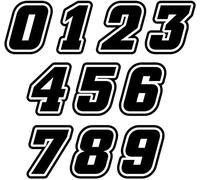 TLDSHOP® - Kit 10 NUMERI Adesivi Moto Motocross - Adesivi stiker Confezione da 10 Pezzi per Moto, Auto, Motocross, Quad, Scooter, Camper, Camion - da 0 a 9