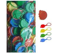 TLDSHOP® - Tappi di plastica colorati per bottiglie di vetro o Pixel Art Con Collare - 1 confenzione da 100 pz - colori assortiti