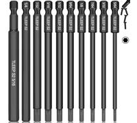 TLEEP 10 punte esagonali da 1/4", 100 mm w/set di punte magnetiche per attacco Ikea Type Furniture(S2 Steel 5/64" fino a 5/16 pollici)