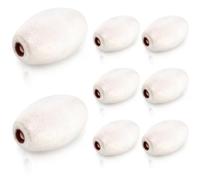 Tlence Set di 8 galleggianti per acqua, ovali, 14 x 8,9 cm, corda con foro da 2,5 cm, boe di marcatura ideali per marcatori, banchine, piscine, bianco