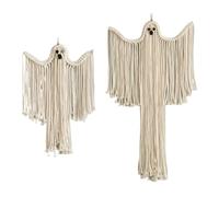 Tlfdknffids 2 Pezzi HalloweenParty Macrame Wall Hangings Witchy Spooky Home Decor Dark Academia Gothic Boho Art