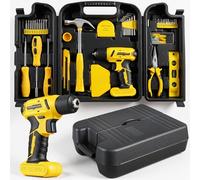 TLGREEN Cassetta Attrezzi Completa con Trapano Avvitatore Batteria 8V, 101 pezzi Valigia Utensili Portatile Set di attrezzi, Per Riparazioni Quotidiane Casa Ufficio