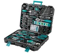 TLGREEN Cassetta Set di Attrezzi Manuali 198 Pezzi, Cacciaviti con Chiave a Cricchetto, Portatile per Casa e Riparazione Auto con 10pcs viti
