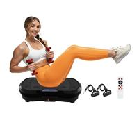 TLGREEN Piastra vibrante a 120 livelli, 10 programmi di allenamento, design compatto, fasce da allenamento, antiscivolo, motore silenzioso, potente tavola per il fitness a casa, allenamento completo