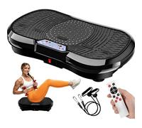 TLGREEN Piattaforma vibrante a 120 livelli, 10 programmi di allenamento, design compatto, fasce da allenamento, antiscivolo, motore silenzioso, potente tavola vibrante per fitness