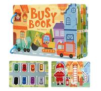 TLHWIN Libro delle attività per Bambini, Tema Veicoli e Città, Libro Educativo con Illustrazioni Colorate, Gioco Interattivo.Adatto a Bambini e Bambine di 2 Anni