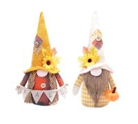Tlilyy 2 Pezzi Gnomi Autunno Peluche con Cappello in Foglia D'Acero e Girasole, Fatto a Mano, Regalo del Ringraziamento per