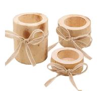 Tlilyy 3 Pezzi Romantico Festa Artigianato Lampadario in Legno Portacandele Set DeCor con Corda Regalo Atmosfera Ufficio