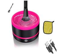 Tlilyy Macchina per la pulizia di pennelli da trucco elettrici,Strumento di pulizia automatica di pennelli cosmetici per tutte le dimensioni,Set di pennelli da trucco di bellezza-B