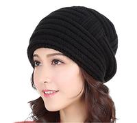 TLMDXTEU Cappelli Invernali da Donna Cappelli da Donna Invernali a Maglia Calda a Doppio Strato Sci Antivento più Caldi(Schwarz)