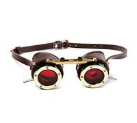 TLMDXTEU Occhiali Steampunk Steampunk Industrial Retro Goggles Halloween Gothic Costume scuro Rotondi Vintage Goth Cosplay(Marrone)