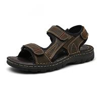 TLMDXTEU Sandali Sportivi Sandali maschili estivi for le spiagge casual spiaggia sandali in pelle Per Viaggi e Passeggiate(Coffee,7)