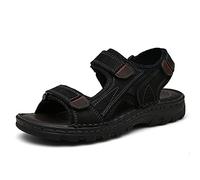 TLMDXTEU Sandali Sportivi Sandali maschili estivi for le spiagge casual spiaggia sandali in pelle Per Viaggi e Passeggiate(Schwarz,11)