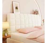 TLMQYXZE Copri Testata Letto Copertura Matrimoniale/Singolo/Una Piazza E Mezza Imbottito, Velluto Elasticizzato Addensare per Testiera della Camera da Letto(Beige,180x70cm)