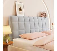 TLMQYXZE Copri Testata Letto Copertura Matrimoniale/Singolo/Una Piazza E Mezza Imbottito, Velluto Elasticizzato Addensare per Testiera della Camera da Letto(Light Grey,170x70cm)