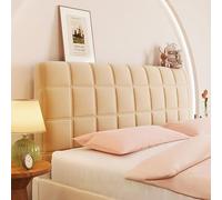 TLMQYXZE Copri Testata Letto Copertura Matrimoniale/Singolo/Una Piazza E Mezza Imbottito, Velluto Elasticizzato Addensare per Testiera della Camera da Letto(Khaki,130x70cm)