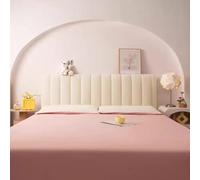TLMQYXZE Copri Testata Letto Matrimoniale Copertura per Testiera per Matrimoniale/Singolo Premium Elastica Copritestata Letto Velluto Fodera Protezione Anti-Collisione Cuscino(Beige,160cm(63inch))