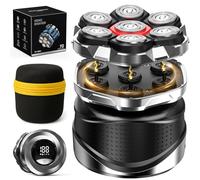 TLMUSE Rasoio 7D con custodia da viaggio, rasoio magnetico aggiornato 2026 per uomini calvi, rasoio elettrico impermeabile IPX7, per uomini/bagnato/secco, rasoio ricaricabile per cuoio capelluto/viso