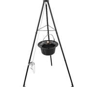 TLSUNNY Bollitore per Gulasch Ungherese Originale 10 L, Telaio per Treppiede con Regolazione, Set di Pentole per Gulasch, Pentola per Gulasch Smaltata, Treppiede Telescopico con Picchetti per Picnic