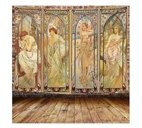 TLTLT Arazzo Art Nouveau Lady Arazzo Mattino Risveglio Alba Sera Sogno Riposo Notturno Arazzo da Parete Momenti del Giorno Stampa Artistica Arazzi for Camera da Letto Estetica (8060)