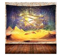 TLTLT Arazzo egiziano con l'occhio di Horus, da appendere alla parete, con piramidi egiziane, arazzo con cielo stellato, coperta da parete for camera da letto, arredamento for la casa, 80x60 pollici