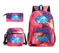 TLXNN Battle for Dream Island, zaino per la scuola per bambini 3 in 1, set con scatola a tracolla, astuccio per ragazze, borsa per la scuola con stampa anime carina, Tipo N, 3PCS SET