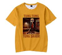 TLXNN Brainrot - Maglietta a tema anime, leggera e traspirante, vestibilità comoda, stampa 3D, Tung Tung Tung Sahur, a maniche corte, casual, estiva, taglie XXS-6XL, Tipo E., XS