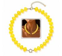 TLY Collana con perline grosse da donna alla moda colorata Boho Beach Summer Choker collana multicolore grande ovale perline in resina carina audace collana Y2K gioielli regalo per le donne, 17.5"+2.5