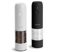 TLYSXPRO Macina Sale e Pepe Elettrico Set da 2, Ricaricabile USB-C, Macinapepe Elettrico con Grana Regolabile, Luce LED, Spazzola di Pulizia, Accessori Cucina, Nero&Bianco