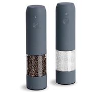 TLYSXPRO Macina Sale e Pepe Elettrico Set da 2, Ricaricabile USB-C, Macinapepe Elettrico con Grana Regolabile, Luce LED, Spazzola di Pulizia, Accessori Cucina, Blue-Grey