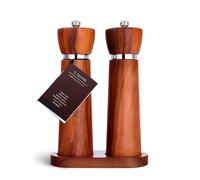 TLYSXPRO Set Macina Sale e Pepe in Legno - Macinapepe e Macinasale Manuali in Legno di Acacia con Macina in Ceramica Regolabile - Per Cucina e Tavola - Altezza 21 cm