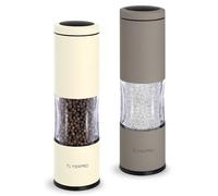TLYSXPRO Set Macina Sale e Pepe Manuale con Grana Regolabile | Macinapepe e Macinasale Ricaricabili con Meccanismo in Ceramica | Accessori Cucina (2 Pezzi, Greige&Buttercream)