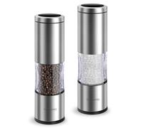 TLYSXPRO Set Macina Sale e Pepe Manuale con Grana Regolabile | Macinapepe e Macinasale Ricaricabili con Meccanismo in Ceramica | Accessori Cucina (2 Pezzi, Acciaio inossidabile)