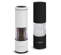 TLYSXPRO Set Macina Sale e Pepe Manuale con Grana Regolabile | Macinapepe e Macinasale Ricaricabili con Meccanismo in Ceramica | Accessori Cucina (2 Pezzi, Nero&Bianco)