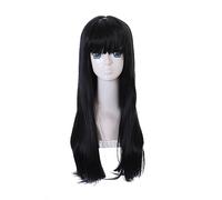 TM-Asa Black 65 cm capelli lisci per Mitaka Chainsaw Man Cosplay Parrucca Wig Anime Manga