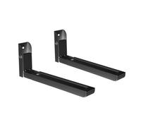 TM Electron Supporto per microonde da Parete, Guide estensibili da 32 cm a 49 cm e Pieghevoli, Fino a 35 kg, Realizzato in Acciaio, Colore Nero