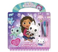TM ESSENTIALS Gabby's Designer Book - Set da pittura per bambini con libro da disegno, penne e adesivi, set creativo con stencil e maniglia