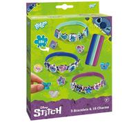 TM ESSENTIALS Stitch - Set di 18 ciondoli per bambini | Braccialetti con charm in giallo, blu e rosso per creare il proprio fai da te - Divertimento unico con simpatici motivi a punta, 14 cm, Gomma,
