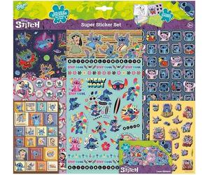 TM ESSENTIALS Stitch XL Super Stickerset, set di adesivi XXL per ragazzi, laser, glitter e 3D Puffy, diverse misure e colori, ideali per pomeriggi di gioco e compleanni