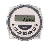 TM619 - Timer digitale programmabile per 7 giorni, 16 programmi di accensione/spegnimento giornaliero, display LCD con indicatore LED, funzione di memoria in caso di interruzione di corrente, per 12 V